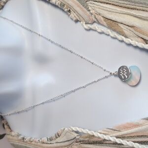 Avon Silver Blue Layered Pendant Necklace